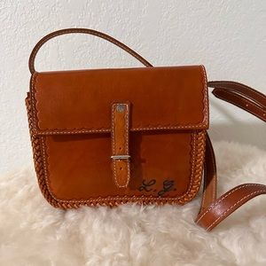 Leather Small Saddlebag Purse Handbag Brown